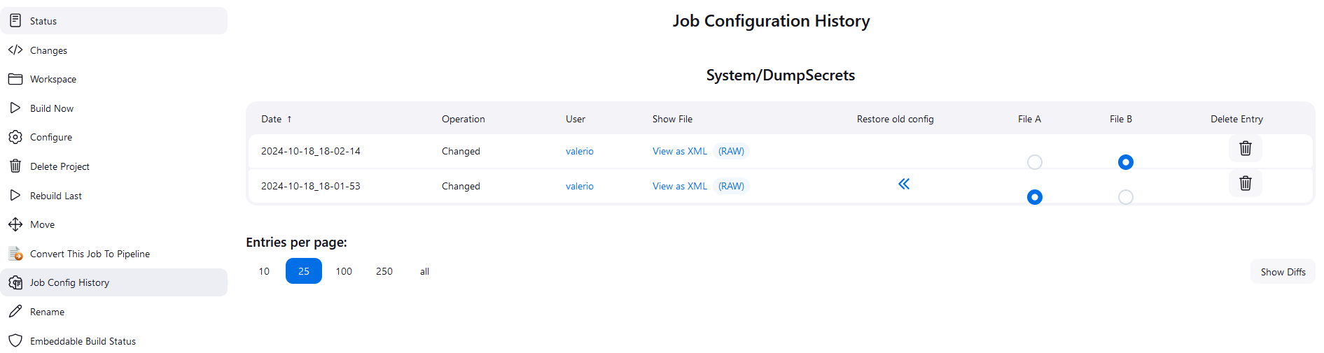 job configuration history plugin